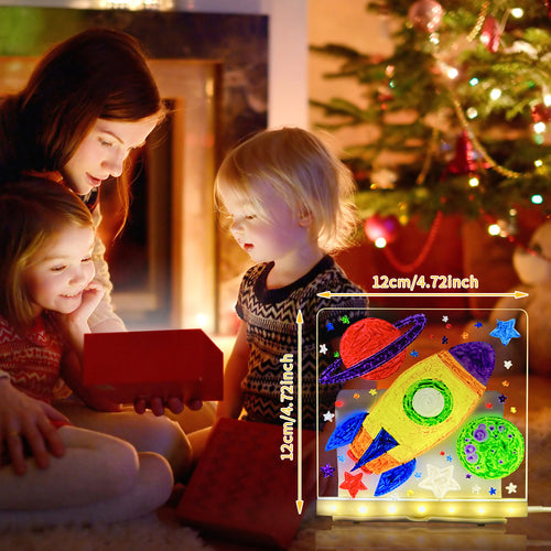 Tableau de Dessin LED Lumineux — Ardoise Magique avec Veilleuse