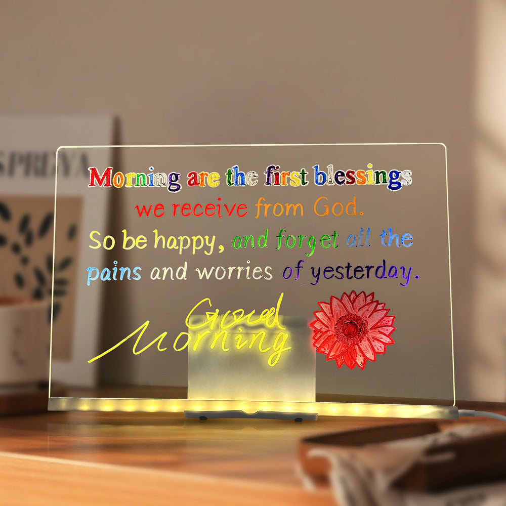 Tableau de Dessin LED Lumineux — Ardoise Magique avec Veilleuse